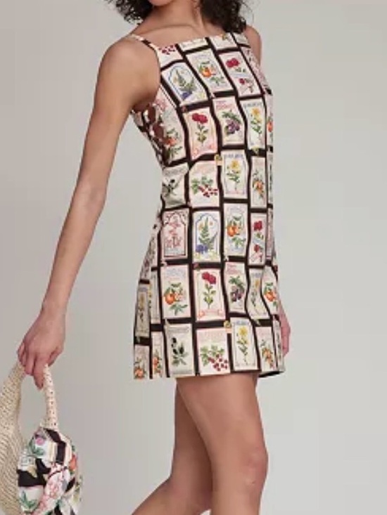 Avec Les Filles Dresses & Skirts - Avec Les Filles Botanical-Print Square-Neck Mini Dress in size 6 NWT